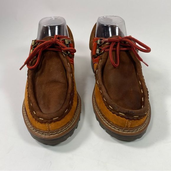 DIBA Leather Multicolor Vintage Shoes With Lug Soles. Color Brown/Red SZ 7.5 - Picture 2 of 11